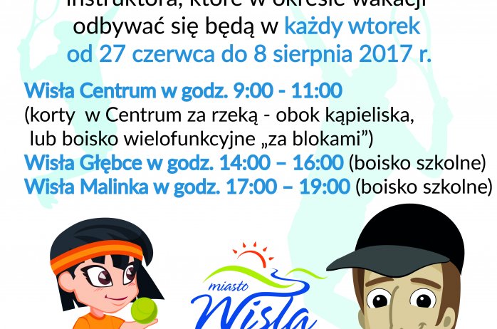 Afisz z informacją o zajęciach tenisowych